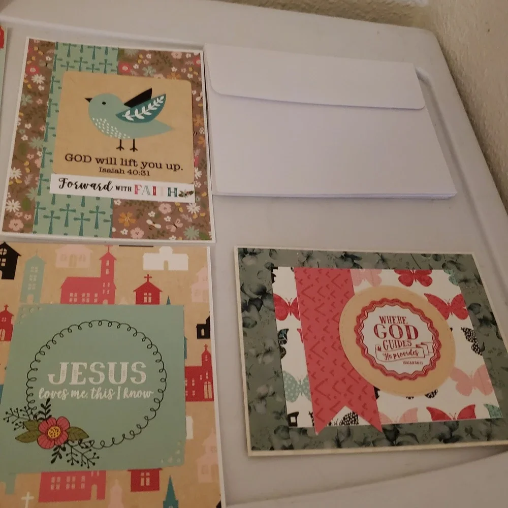 8pc Handmade Christian Greeting Cards Set Bible Verse Inspirational Religious